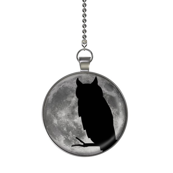 Owl Moon Glow In The Dark Ceiling Fan Light Pull Pendant With Chain