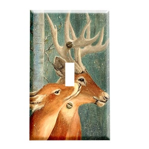 Snow Deer Kiss Decorative Switch Plate Cover / Outlet Cover / Wall Plates