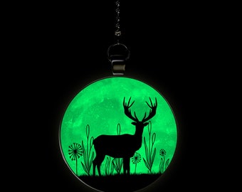 The Spring Deer Glow in the Dark Ceiling Fan / Light Pull Pendant with Chain