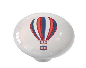 American Hot Air Balloon Decorative Ceramic Round Drawer Knobs , Cabinet Knob, Drawer Pull