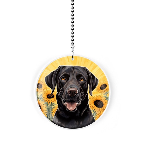 Sunbeam Sunflower Black Labrador Dog Breed Fan Pull / Light Pull