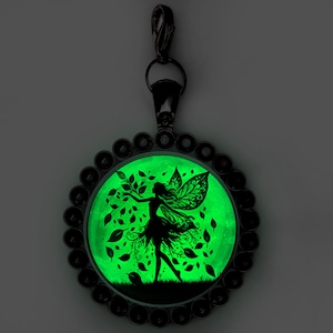 Autumn Fairy Moon Glow in the Dark Zipper Pull Charm / Bag Pull Charm / Cell Phone Case Charm / Fairy Charm