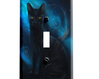 Mystic Black Cat Decorative Switchplate Cover