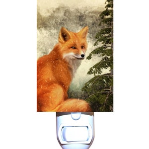 Mountain Winter Fox Decorative Night Light