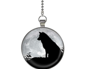 Snow Wolf Kss Celng Fan / Lght Pull Pendant Wth Chan - Etsy
