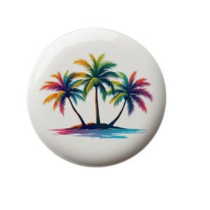 Palm Tree Trio Decorative Drawer Knob
