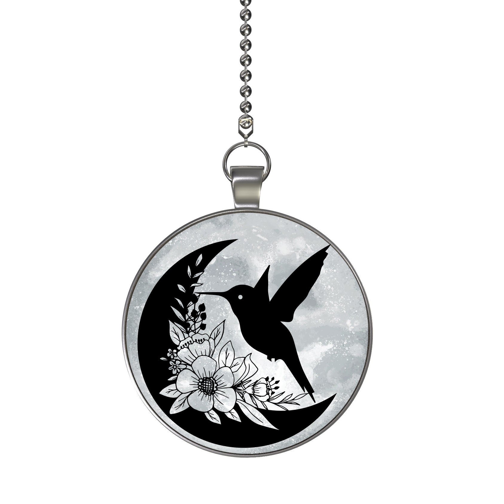 Flower Moon Hummingbird Glow in the Dark Ceiling Fan / Light Pull ...