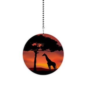 African Sunset Giraffe Fan Pull / Light Pull