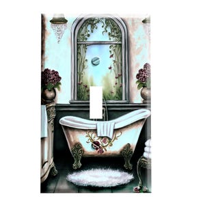 Victorian Rose Bathroom Decorative Switch Plate Cover / Outlet Cover / 6 Configurations to Choose From