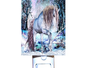 Porcelain Garden Horse Night Light - Lithophane Wall Plug-in For Bedroom, Nursery, Hallway