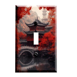 Autumn Japanese Pagoda Decorative  Switch Plate Cover / Outlet Cover / Wall Plates / You Choose Configuration