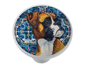 Talavera Boxer Dog Breed Decorative Decorative Round Decorative Ceramic Round Drawer Knob