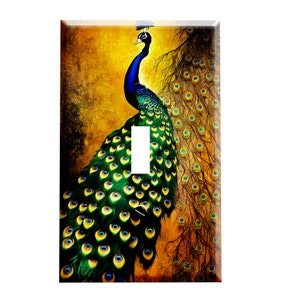 Art Deco Peacock Klimt Inspired Decorative Switch Plate Cover / Outlet Cover / Wall Plates