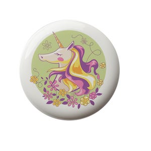Proud Pretty Unicorn Decorative Round Decorative Ceramic Round Drawer Knob