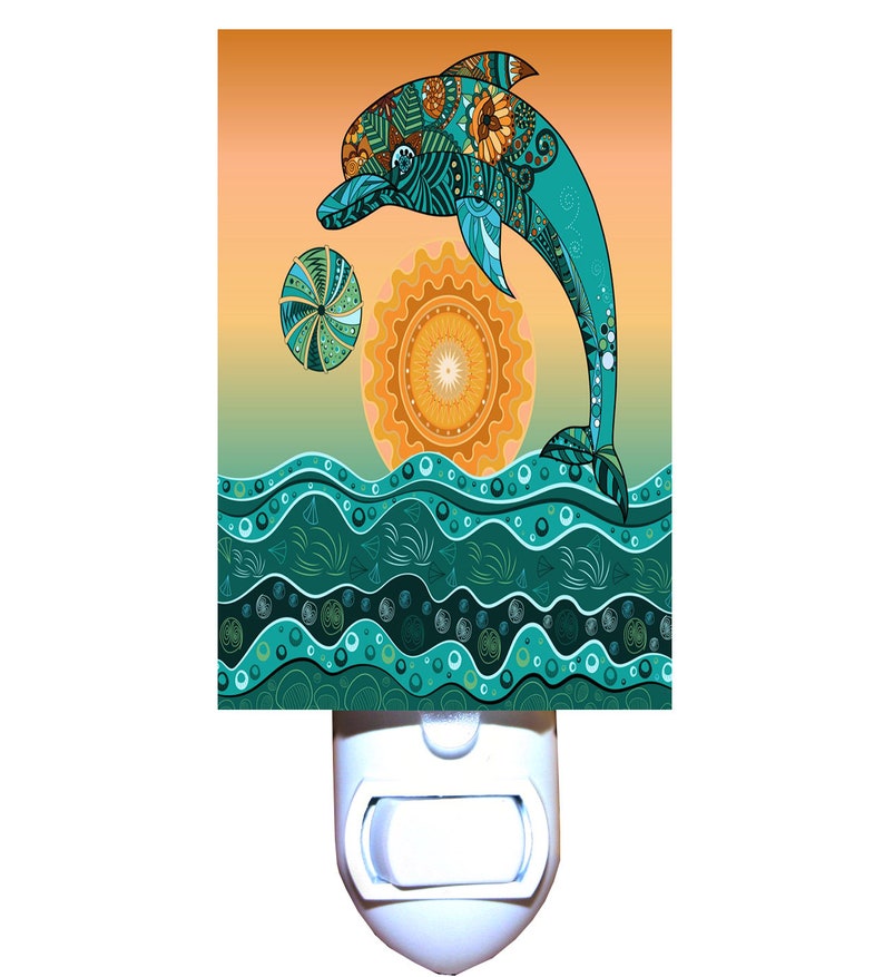 Dolphin Sunset Design Decorative Night Light image 1