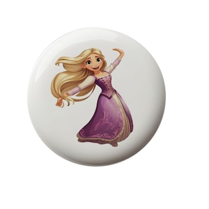Dancing Princess Rapunzel Decorative Ceramic Round Drawer Knob