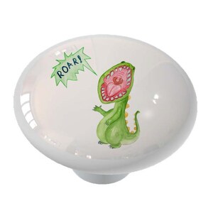 Little Mighty Roaring T-Rex Dinosaur Decorative Round Decorative Ceramic Round Drawer Knob