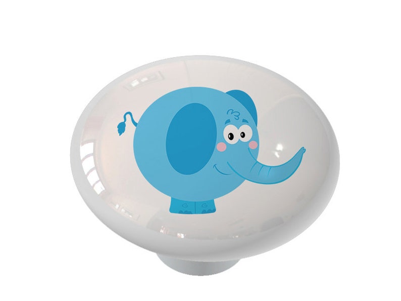 Chubby Little Elephant Decorative High Gloss Ceramic Knob