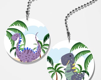Set of 2 Coordinating Desert Dinosaurs Fan Pull / Light Pull