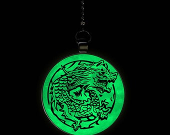 Ancient Dragon Moon Glow in the Dark Ceiling Fan / Light Pull Pendant with Chain