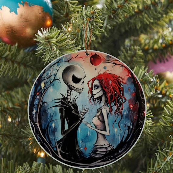 Nightmare Jack and Sally Christmas Party Christmas Tree Ornament