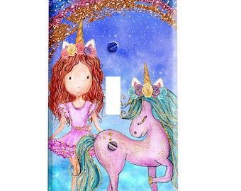 Unicorn and Princess Decorative Switch Plate Cover