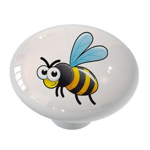 Flying Bumble Bee Peeper Decorative Round Drawer Knob