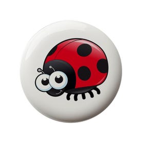 Chubby Little Ladybug Peeper Decorative Decorative Ceramic Round Drawer Knob