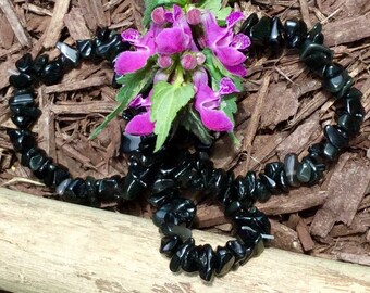 Obsidian Crystal Chakra Bracelet Semi Precious Gemstone Stackable Yoga Healing Natural Stone Reiki Charged Crystal Metaphysical Meaning