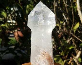 High Quality Clear Quartz Scepter Wand Crystal Tower Generator Custom Stand Display Rainbow Altar Witch Orb Scrying Reiki Wica Altar Pagan