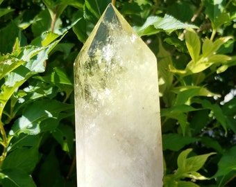 Citrine Crystal Tower Rainbow Portal Crackle Generator Terminated Wand Grid Manifest Abundance Reiki Charged Abundance Metaphysical Meaning