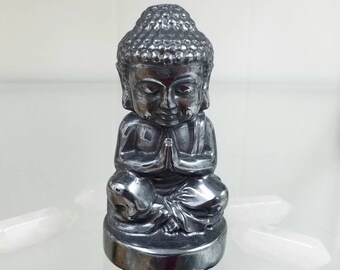 Terahertz Baby Buddha Healing Stone Carving Crystal Statue Metallic Gem Chakra Meditation Yoga Altar Pagan Metaphysical Meaning