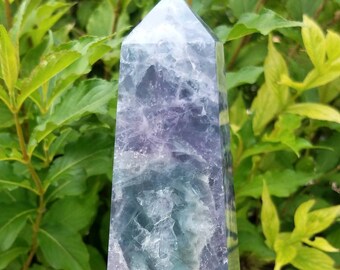 Rainbow Fluorite Crystal Tower Generator Point Wand Reiki Charged Chakra Metaphysical Meaning Gemstone Sacred Geometry Grid Stone Quartz