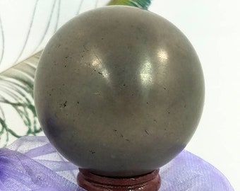 Large Golden Pyrite Chalcopyrite Crystal Sphere for Prosperity, Reiki Healing, and Abundance – Fire Mineral Specimen