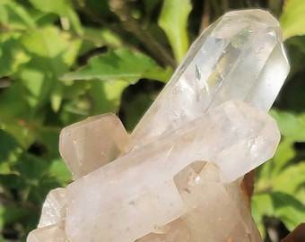 Large Natural Smoky Phantom Clear Quartz Crystal Cluster Points Penetrator Etched Rainbow Specimen Metaphysical Meaning Wicca Reiki Mineral
