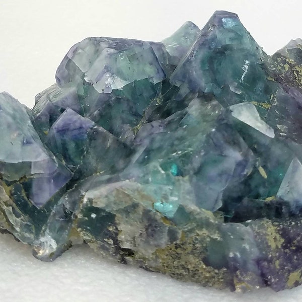 Amazing Blue Purple Green Fluorite Natural Raw Gemstone Cluster Reiki Charged Crystal Healing Metaphysical Mineral Rock Home Office Decor