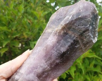 XL Pink Purple Ametrine Amethyst Citrine Cacoxenite Smoky Quartz Wand Super 7 Seven Mineral Crystal Point Brazil Specimen DT Double