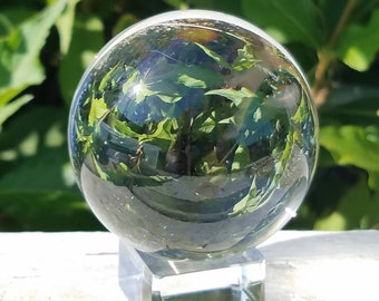 Large Clear Glass Crystal Ball Stand Gift Bag 60mm Divination Gazing Sphere Scrying Orb Wiccan Pagan Divination Tool Reiki Healing