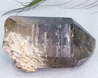 Large Smoky Quartz Crystal Point Generator Tower Rainbow Included Grid Reiki Charged Wicca Metaphysical Meaning Healing Chakra