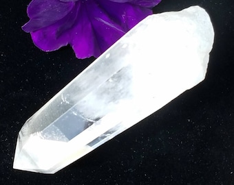 Large Natural Clear Quartz Crystal Point Wand Phantom Polished Very Clear Self Healed DT Double Terminated Raw Gemstone Mineral Raw Gemstone