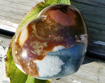 Polychrome Jasper Palm Stone Crystal Natural Stone Chakra Altar Gemstone Madagascar Transformation Seeker Energy Reiki Healing