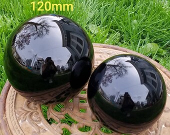 120mm Large Black Obsidian Sphere Crystal Ball Orb Scrying Divination Witchcraft Wicca Witches Occult Magic Crystal Healing Reiki