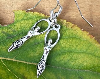 Goddess Dangle Earrings Healing Wicca Pagan Witch Meditation Reiki Infused Chakra Yoga Witch Wicca Maiden Mother Crone Pagan Women