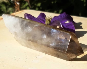 LG Smoky Citrine DT  Crystal  Wand Double Terminated Rainbow Portal Manifest Creativity Reiki Prosperity Abundance Grounding Fire Energy