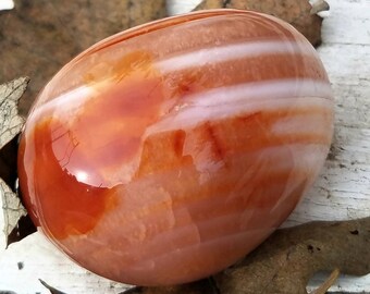 Large Carnelian Agate Palmstone Geode Natural Prosperity Reiki Crystal Healing Meditation Feng Shui Decor Gift Manifestation Wicca Pagan