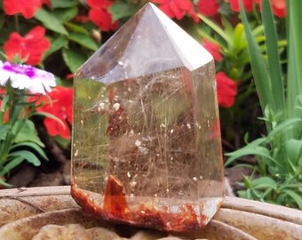 Enchanting Gold Rutile Quartz Crystal Red Shaman Dream Quartz Lodolite Garden Rutilated Point Wand Tower Obelisk Reiki Chakra Healing Chakra
