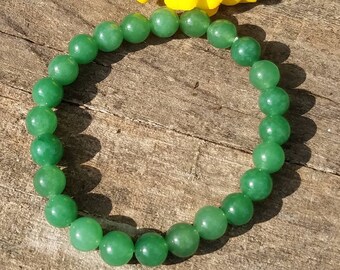 Green Aventurine Crystal Natural Gemstone Stretch Heart Chakra Bracelet Heart Yoga Meditation Attract Abundance Occult Jewelry Love Altar