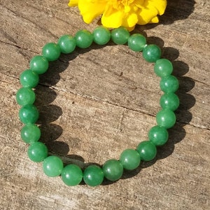 Green Aventurine Crystal Natural Gemstone Stretch Heart Chakra Bracelet Heart Yoga Meditation Attract Abundance Occult Jewelry Love Altar