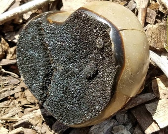 Glistening Septarian Druzy Dragon Stone Crystal Heart Raw Gemstone Wiccan Pagan Office Decor Altar Tool Reiki Infused Meditation Spiritual