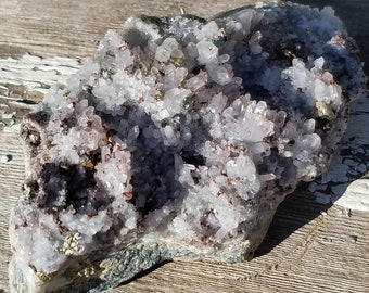 Sparkling Red Phantom Quartz Pyrite Purple Crystal Cluster Included Geode Self Healed Pagan Witch Wicca Altar Tool Chakra Metaphysical